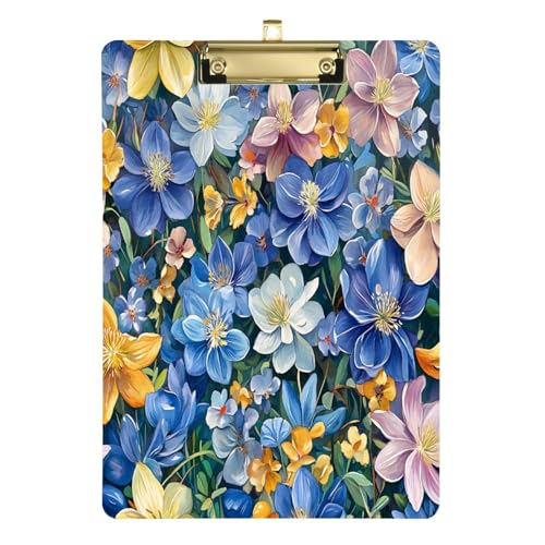 Klemmbretter Kunststoff Beauty Frühling Blumen Colorado Blue Columbine A4 Papier Blatt Arbeit Binder Klemmbrett für Klassenzimmer Supplies 30,5 x 22,9 cm mit Metallclip von Yuiboo