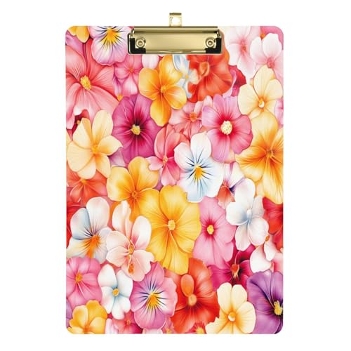 Klemmbretter Kunststoff Fiji Tagimaucia Beauty Sommer Blumen Acryl Klemmbrett mit großem Clip für Fußball Softball Coaching 30,5 x 22,9 cm mit Metallclip von Yuiboo