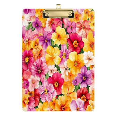 Klemmbrettmappe Tonga Heilala Schönheit Sommer Blumen Wasserdicht Klemmbrett Padfolio Frauen für Lehrer Student Arzt Krankenschwester 30,5 x 22,9 cm mit Metallclip von Yuiboo