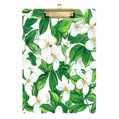 Krankenschwester-Klemmbrett Dominica Bois Caraibe Schönheit Sommer Blumen A4 Papierbogen Dickes Klemmbrett für Lehrer Krankenpflege 12 x 9 mit Metallclip von Yuiboo