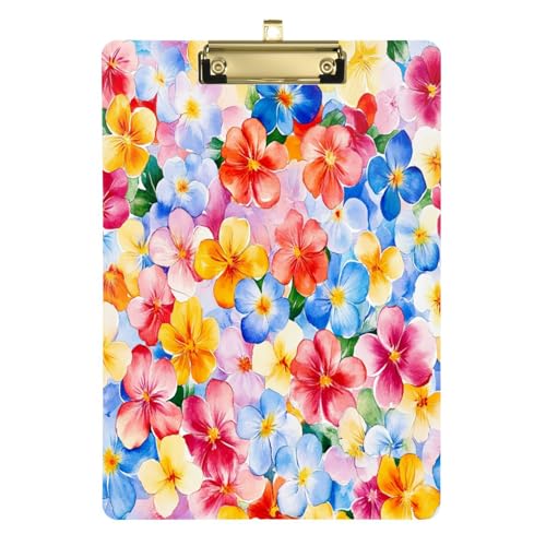 Kunststoff-Klemmbretter Tonga Heilala Beauty Summer Flowers Kunststoff Notiz Klemmbrett für Polizei, Büro, Krankenschwester, Fußball, Trainer, 30,5 x 22,9 cm, mit Metallclip von Yuiboo