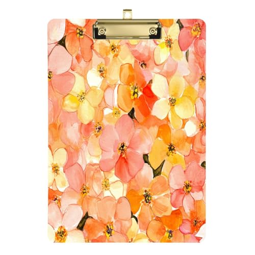 Niedliches Klemmbrett British Pacific Beauty Summer Flower Waterproof Work Binder Clip Board for Classroom Supplies 12 x 9 with Metal Clip von Yuiboo