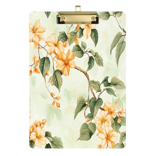 Ordner Klemmbrett Brasilien Golden Trompete Baum Schönheit Sommer Blumen Kunststoff Binder Klemmbrett Organizer für Volleyball Baseball Trainer 30,5 x 22,9 cm mit Metallclip von Yuiboo