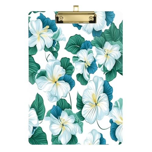 Ordner Klemmbrett Dominica Bois Caraibe Beauty Summer Flowers Standard A4 Letter Size Thick Clipboard for Teacher Nursing 12x9 with Metal Clip von Yuiboo