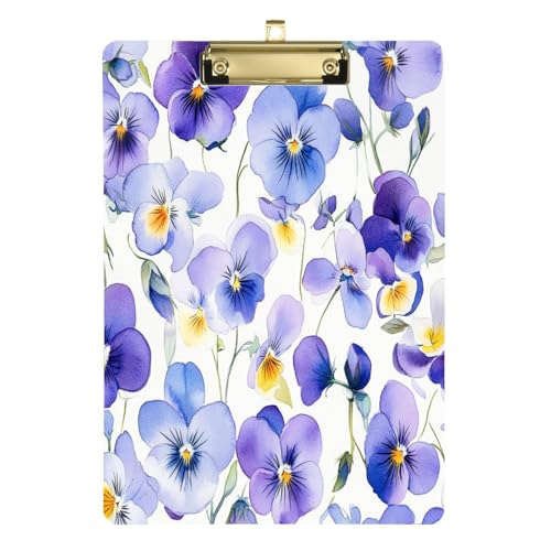 Ordner-Klemmbrett New Brunswick Lila Violett Sommerblumen A4 Papierbogen Coole Klemmbretter für Polizei Büro Krankenschwester Fußball Trainer 30,5 x 22,9 cm mit Metallclip von Yuiboo