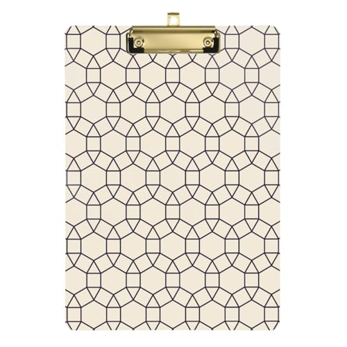 Polizei-Klemmbrett, geometrisch, Beige, Standard-A4, Briefgröße, dekoratives Klemmbrett für Lehrer, Klassenzimmer, Essentials, 30,5 x 22,9 cm, mit Metallclip von Yuiboo