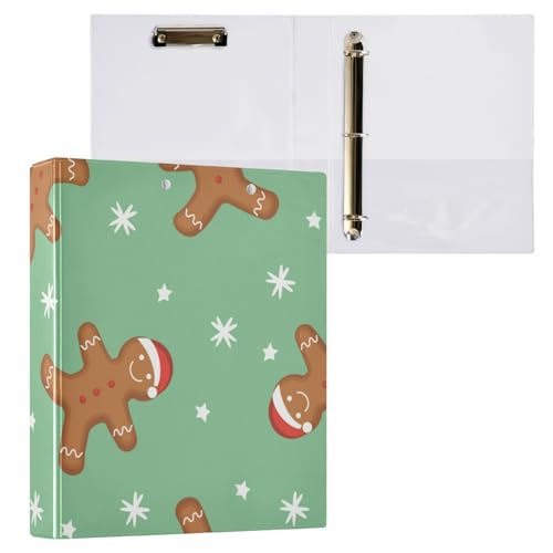 Ringbuch, 3,8 cm, Frohe Weihnachten, niedliches Cartoon, Grün, mit Klemmbrett, 1 Packung für Briefgröße (27,9 x 21,6 cm), 200 Blatt von Yuiboo