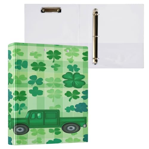 Runder Ringbuch, 3,5 cm, St. Patrick's Day, Glücksklee, mit Tascheneinband, 1 Packung, Collegeordner für Studenten, 200 Blatt von Yuiboo