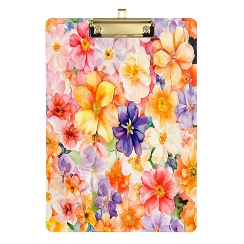 Still-Klemmbrett Indonesien Anggrek Bulan Beauty Sommer Blumen Standard A4 Briefgröße Klemmbrett Papierblock für Büro Klassenzimmer 30,5 x 22,9 cm mit Metallclip von Yuiboo