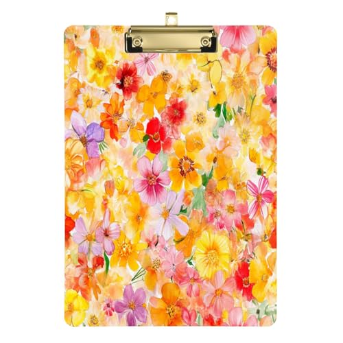 Wasserdichtes Klemmbrett Kambodscha Romduol Beauty Sommer Blumen Wasserdichtes Polizeiticket Klemmbrett für Trainer Medizinisches Klassenzimmer 30,5 x 22,9 cm mit Metallclip von Yuiboo