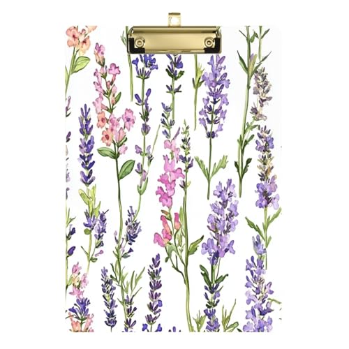 Wasserdichtes Klemmbrett Rumänien Lavendel Schönheit Sommer Blumen Wasserdichtes Büro Klemmbrett für das erste Jahr Lehrer Muss Haves 12 x 9 mit Metallclip von Yuiboo