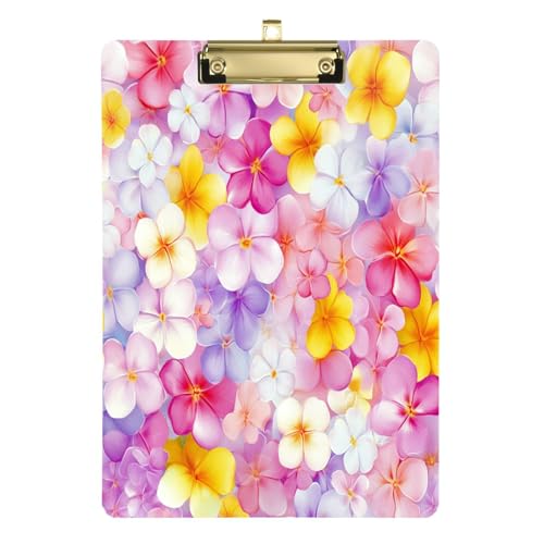 Wasserdichtes Klemmbrett Tonga Heilala Beauty Sommer Blumen Wasserdichtes Diätassistent Klemmbrett für Fußball Softball Coaching 30,5 x 22,9 cm mit Metallclip von Yuiboo