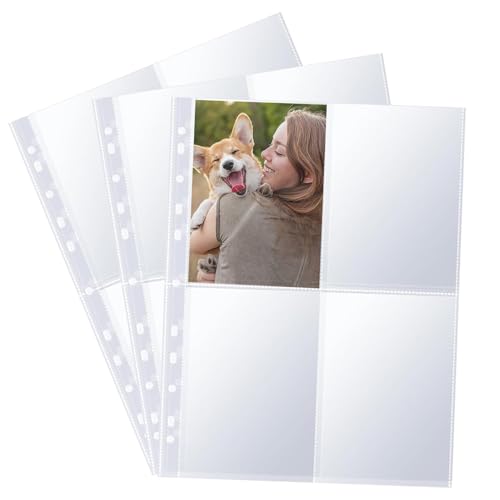 Yuiturt 30 Stück Klarsichthüllen A4 - Transparente Fotohüllen mit 240 Taschen, Doppelseitige Prospekthüllen für A4 Ringbuch, Postkarten Hüllen Fotos und Top-Loading Design für einfache Nutzung von Yuiturt