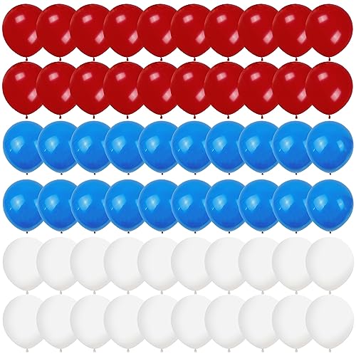 60 Stück 30,5 cm rote weiße und blaue Luftballons aus Latex, Partyballons, britische Luftballons, königliches Thema, Luftballons für King Charles III Krönung 2023, Partydekorationen, Kneipe, Grill von Yukiyi