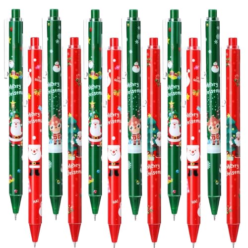 Kugelschreiber Weihnachten 24 Stuck Weihnachtsstifte Weihnachtskugelschreiber Weihnachts Kugelschreiber Schneemann Stifte Weihnachtsstifte Set for Weihnachts Schule Weihnachtsgeschenke Kleinigkeiten von Yukiyi