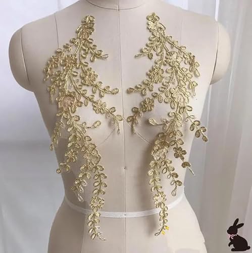 Yulakes 1 Paar Gold Leaf Ausschnitt Hals Kragen Spitze Applique Lace Trim Goldene Leaves Aufnäher Appliqué Patches Trimmen Stickerei Patches für Kostüm Craft Projects Yulakes 1 Paar Gold Leaf Ausschnitt Hals Kragen Spitze Applique Lace Trim Goldene Leaves Aufnäher Appliqué Patches Trimmen Stickerei Patches für Kostüm Craft Projects von Yulakes