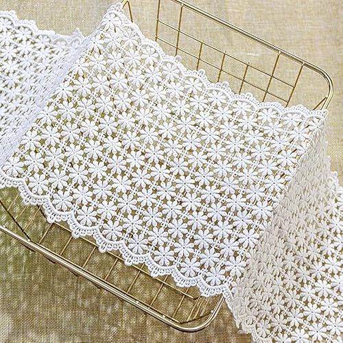 Yulakes 1 Yard 21cm Wasserlöslich spitzenband Vintage Häkelband Spitze Borte Häkelspitze Häkel-Borte Spitzenband für Nähen Handwerk Hochzeit Deko Scrapbooking Geschenkbox von Yulakes