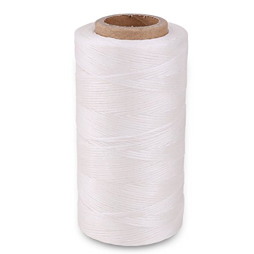 Yulakes 260 Meter 1mm Leder gewachst Wachs Thread Cord Naehgarn Fuer meissel Schuhe gepaeck setzen (weiß) von Yulakes