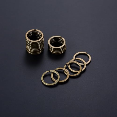 Yulakes 30 Stück 30mm Bronze Spaltringe Schlüsselanhänger Metall Schlüsselringe/split Rings Flache Schlüsselringe Runden Flachen Schlüsselanhänger zum Basteln Crafts DIY Schlüssel von Yulakes