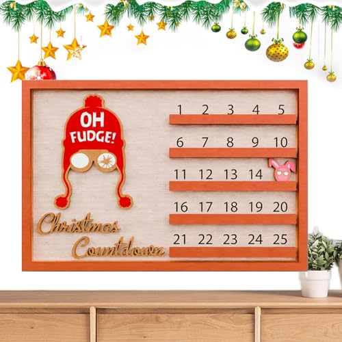 Yulokdwi Weihnachts-Adventskalender,Weihnachtskalender | Countdown zum Weihnachtskalender aus Holz - Rustikale Tischdekoration mit Zahlen und Datum, Sammlerspielzeug, Schreibtischzubehör für von Yulokdwi