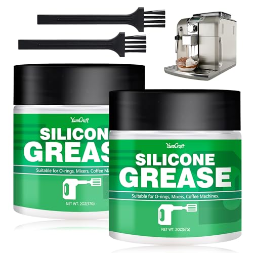 Silikonfett Lebensmittelecht 114g, Farblos Silikonfett füR Kaffeevollautomaten, Armaturen, O-Ringe, Dichtungen, Verhindern Ventil und O-Ring Kleben Bleiben Bei(2*2 unze)-4oz Food Grade Silicone Grease von YumCraft