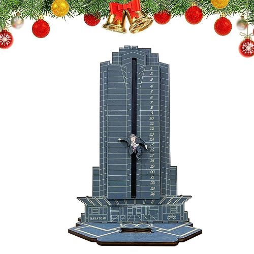 Christmas Die Hard Advent Calendar 2024,Weihnachts Adventskalender Holz,Hans Gruber Fällt Vom Nakatomi Plaza,Weihnachts Countdown-Kalender for Tabletop Decorations, Party Favors von YumSur