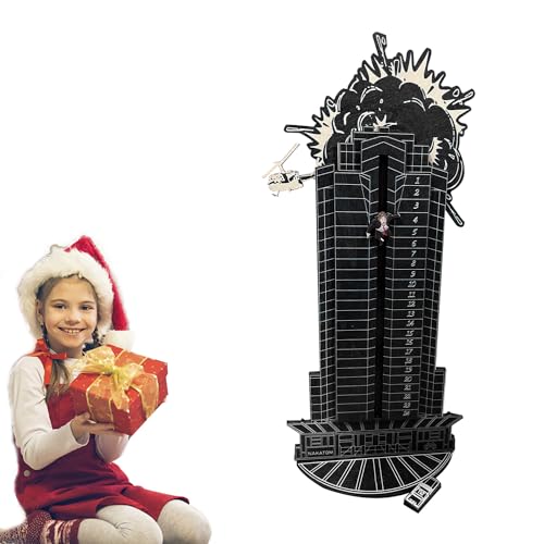 Christmas Die Hard Advent Calendar 2024,Weihnachts Adventskalender Holz,Hans Gruber Fällt Vom Nakatomi Plaza,Weihnachts Countdown-Kalender for Tabletop Decorations, Party Favors von YumSur