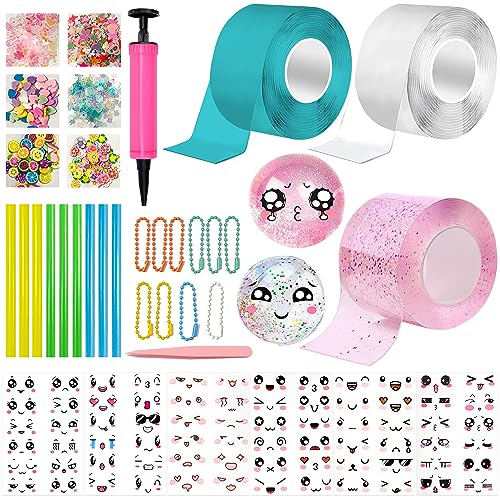 YumSur Nano Tape Bubbles Kit, Doppelseitiges Klebeband Set für Blow Bubbles, Magie Nano Klebeband Set,Elastic Bubble DIY Craft Kit, Gastgeschenke und Geschenke für Mädchen, Jungen, Kinder, Erwachsene von YumSur