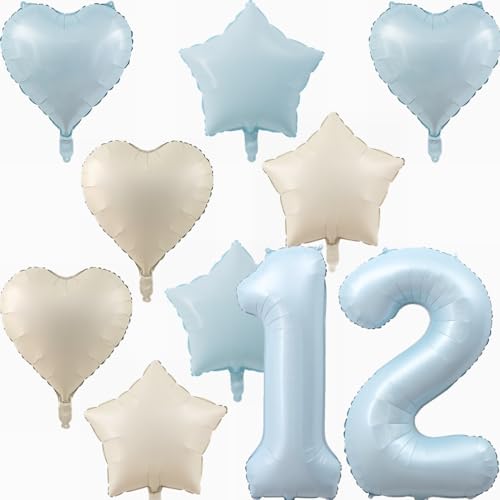 Yunchu Online 12. Geburtstagsdeko Jungen Mädche Blau Luftballons Deko Luftballons 12 Blau 40" Folienballon Zahl 12 Luftballon Geburtstag Zahl 12 Blau Jungen Deko für Mädchen 12. Geburtstag Party Deko von Yunchu Online