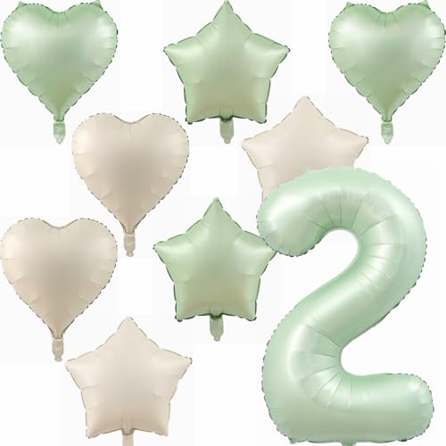 Yunchu Online 2. Geburtstagsdeko Jungen Mädche Grün Luftballons Deko Luftballons 2 Grün 40" Folienballon Zahl 2 Luftballon Geburtstag Zahl 2 Grün Jungen Deko für Mädchen 2. Geburtstag Party Deko von Yunchu Online