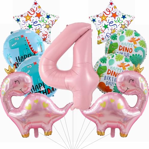 Yunchu Online Kindergeburtstag Dino Geburtstag Deko Dinosaurier Ballons Mädchen 4. Geburtstag Dekoration Dinosaurier Geburtstag Snummer für Dino Party Kindergeburtstag Deko Geburtstag von Yunchu Online