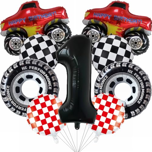 Yunchu Online Luftballon Auto Geburtstag Kit Monster Truck Cars Geburtstagsdeko Junge 1. Truck Geburtstag Dekoration Auto Thema Party Dekorationen für Monster Truck Rennen Auto Theme Party Supplies von Yunchu Online