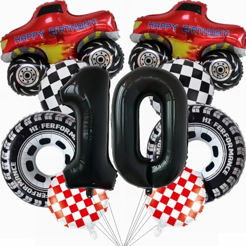 Yunchu Online Luftballon Auto Geburtstag Kit Monster Truck Cars Geburtstagsdeko Junge 10. Truck Geburtstag Dekoration Auto Thema Party Dekorationen für Monster Truck Rennen Auto Theme Party Supplies von Yunchu Online