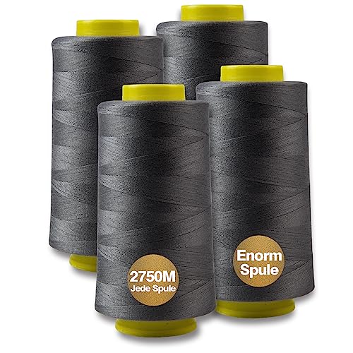 NäHgarn Overlockgarn 100% Polyester Dunkelgrau NäHgarn Set FüR NäHgarn Faden Garn NäHmaschine 4 NäHgarn Zwirn ReißFest NäHmaschinengarn Thread NäHfaden Overlock Garn 40/2 Je 2745 M, Insgesamt 11000m NäHgarn Overlockgarn 100% Polyester Dunkelgrau NäHgarn Set FüR NäHgarn Faden Garn NäHmaschine 4 NäHgarn Zwirn ReißFest NäHmaschinengarn Thread NäHfaden Overlock Garn 40/2 Je 2745 M, Insgesamt 11000m von Yungensse