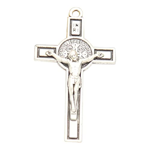 Yunnan Sourcing Metall Christliches Kreuz Jesus Anhänger Katholischer Charme Religiöses Ornament für DIY Rosenkranz Halskette Auto Schlüsselanhänger Dekoration Kreuz Jesus Anhänger für Männer von Yunnan Sourcing