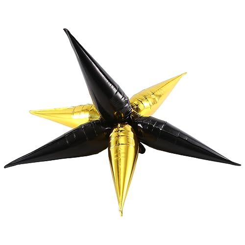 Yunnaty 100 Stück Luftballons Gold & Schwarz Atmosphäre Layout Hochzeitsdekoration für Explosion Stern Aluminium Ballon Lichtkegel Party von Yunnaty