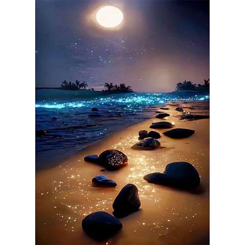 Yunruily Diamond Painting Set für Erwachsene-Beach Diamond Painting Kits,5D Beach Diamant Malerei Set,Beach DIY Diamantmalerei Basteln Bilder Arts als Geschenk für Home Wand Décor 30x40cm von Yunruily