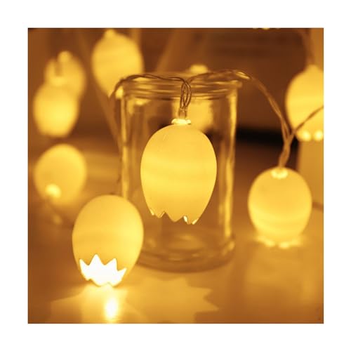 Lichterkette Ostern, Auferstehungsfest Lampe Schmuck 3D Ostereier LED Lichterkette Batteriebetrieben Ohne Batterie, LED Lichterkette für Ostern mit 10 LEDs, Eierschale Ostern, Ostern Deko von Yunyahe