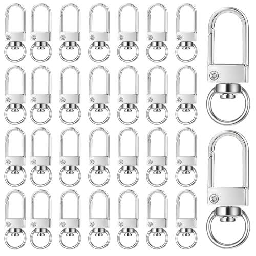 30 Stück Schlüsselringe in Gold und Silber, Karabiner Schlüsselanhänger Selber Machen aus Metall, Schlüsselkarabiner 360° Drehgelenk für Schlüsselanhänger, DIY, Basteln 30 Stück Schlüsselringe in Gold und Silber, Karabiner Schlüsselanhänger Selber Machen aus Metall, Schlüsselkarabiner 360° Drehgelenk für Schlüsselanhänger, DIY, Basteln von Yuomeaz