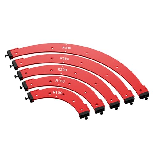 Yuqutum 5 Stück Radius Jig Router Vorlagen, Eckradius Routing Vorlagen, Härte Aluminiumlegierung Jig Radius Ecken Radius Schnellvorrichtung für Holzbearbeitung R100 R150 R200 R250 R300 von Yuqutum