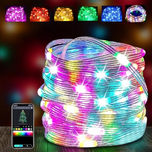 Yuragim LED Lichterschlauch Aussen, 20M 200 LEDs Lichtschlauch Außen Innen IP65 Wasserdichte Lichterkette Bunt, APP Gesteuert, USB Lichterkette für Garten Hochzeit Halloween Weihnachten Balkone Party von Yuragim