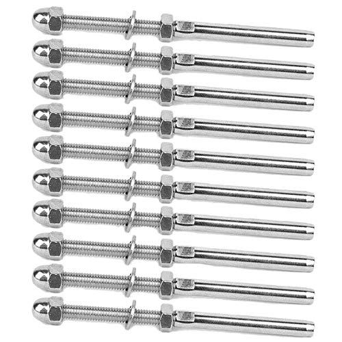 Yurhuit 50 Stücke Edelstahl Hand Lauf Geländer Kabel Spanner Gewinde Bolzen Endstück Für 1/8 Kabel Draht (50 Paket) von Yurhuit