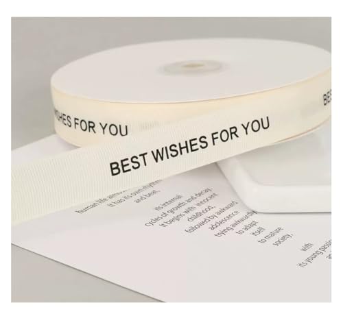 35 Yard 2cm Beige Schleifenband Satinband Just for You Happy Birthday I Love You Geschenkband Dekoband Stoffband für Hochzeit Blumen Verpackung Geschenkverpackung von Yurosiay