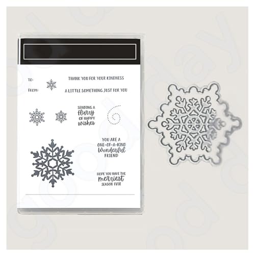 Metall Schneiden Sterben und Stempel Set- Stanzschablonen Und Stempel Weihnachten Stanzformen Silikon Klar Stempel Silikonstempel DIY Scrapbooking Kunsthandwerk Stanzen Kartenherstellungszubehör 11# von Yurosiay