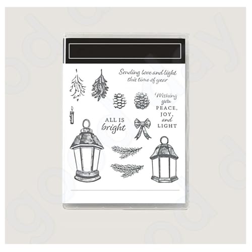 Metall Schneiden Sterben und Stempel Set- Stanzschablonen Und Stempel Weihnachten Stanzformen Silikon Klar Stempel Silikonstempel DIY Scrapbooking Kunsthandwerk Stanzen Kartenherstellungszubehör 14# von Yurosiay