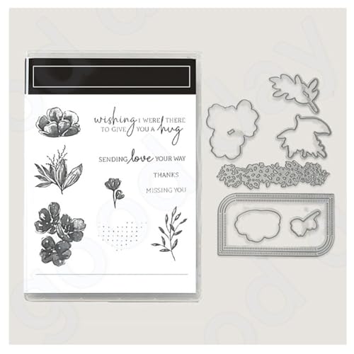 Metall Schneiden Sterben und Stempel Set- Stanzschablonen Und Stempel Weihnachten Stanzformen Silikon Klar Stempel Silikonstempel DIY Scrapbooking Kunsthandwerk Stanzen Kartenherstellungszubehör 2# von Yurosiay