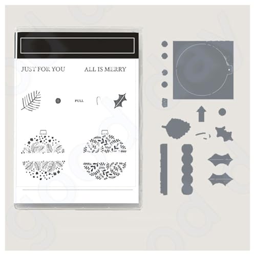 Metall Schneiden Sterben und Stempel Set- Stanzschablonen Und Stempel Weihnachten Stanzformen Silikon Klar Stempel Silikonstempel DIY Scrapbooking Kunsthandwerk Stanzen Kartenherstellungszubehör 25# von Yurosiay