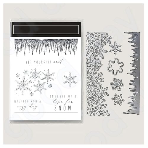 Metall Schneiden Sterben und Stempel Set- Stanzschablonen Und Stempel Weihnachten Stanzformen Silikon Klar Stempel Silikonstempel DIY Scrapbooking Kunsthandwerk Stanzen Kartenherstellungszubehör 8# von Yurosiay