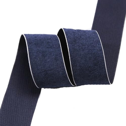 Yurosiay 10 Yard Dekoband Einseitiges Imitation Hirschleder Samt Gurtband Weich Stoffband Samtband Breite Geschenkbänder Schleifenband Bänder zum Nähen Samtborte für DIY Basteln Marineblau 4cm von Yurosiay