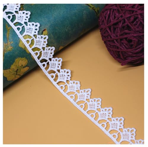 Yurosiay 15 Yards 2cm Spitzenbordüre Weiß zum Nähen Vintage Stickerei Blumen Spitzenband Spitze Borten Zierband Spitzenborte Dekoband Spitze Stoffband für Hochzeit DIY Handwerk Nähen Deko 12# von Yurosiay